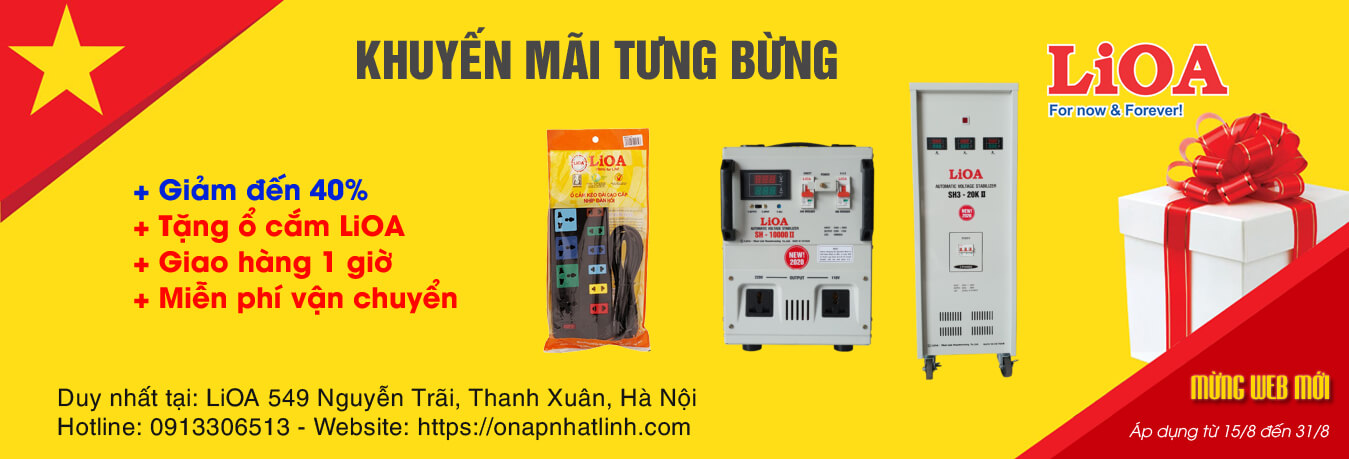 khuyến mại giảm giá lioa ổn áp nhật linh